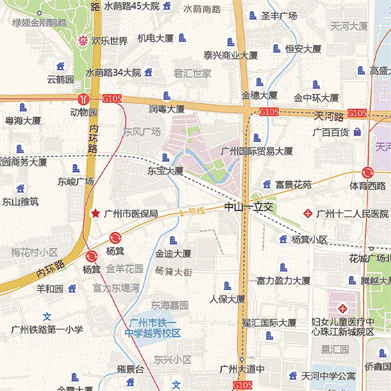 2024新款广州市海珠区地图办公室挂图高清防水墙壁大气装饰画超大