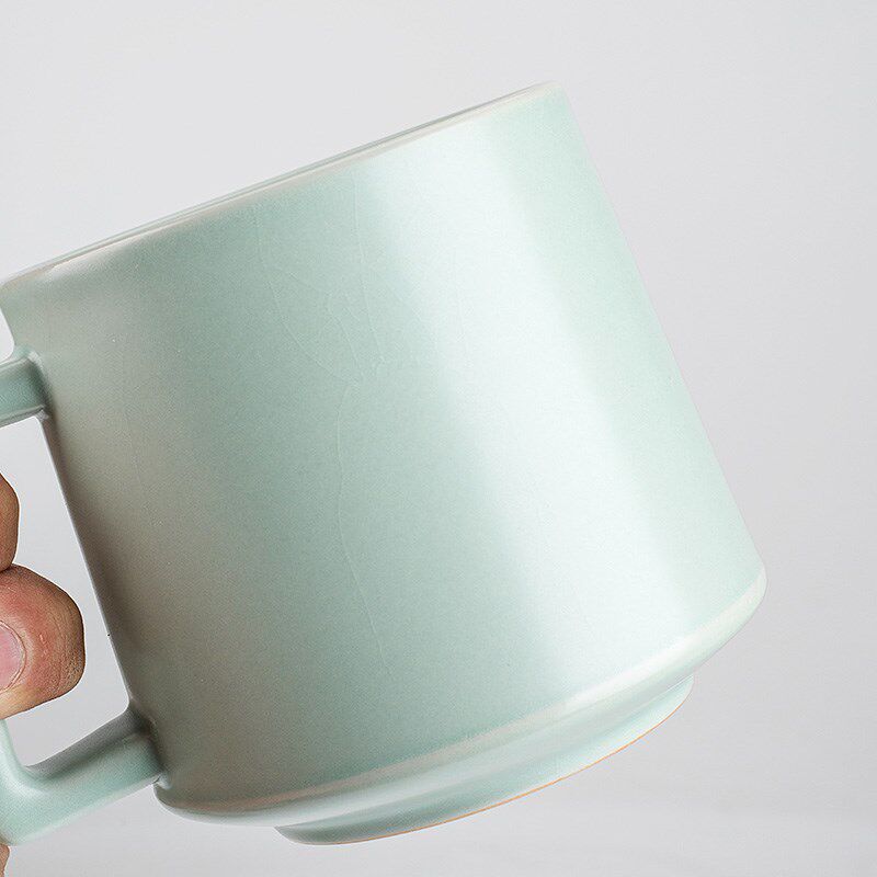 天青汝窑茶杯汝瓷可养开片泡茶杯子办公室大容量茶水分离办公杯子
