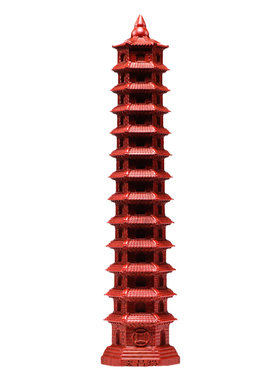 红色木质十三层文昌塔摆件纯木头13层9层九层装饰家居书房工艺品