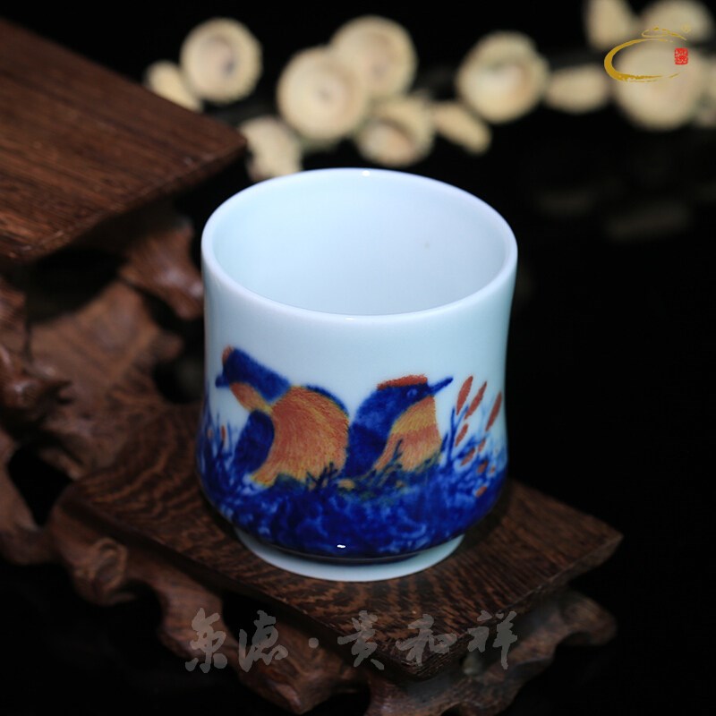 贵和祥景德镇手绘功夫茶具手工茶杯陶瓷品茗杯釉中彩清新主人杯子
