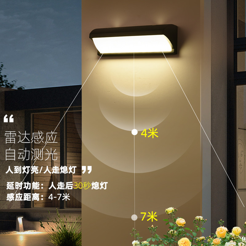 户外LED中性光防水壁灯室外感应灯庭院灯楼梯墙灯别墅阳台大门灯