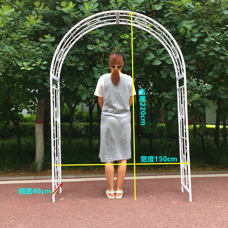 欧式爬藤架拱形门花园门垛顶别墅拱门架子铁艺庭院门拱形花架门子