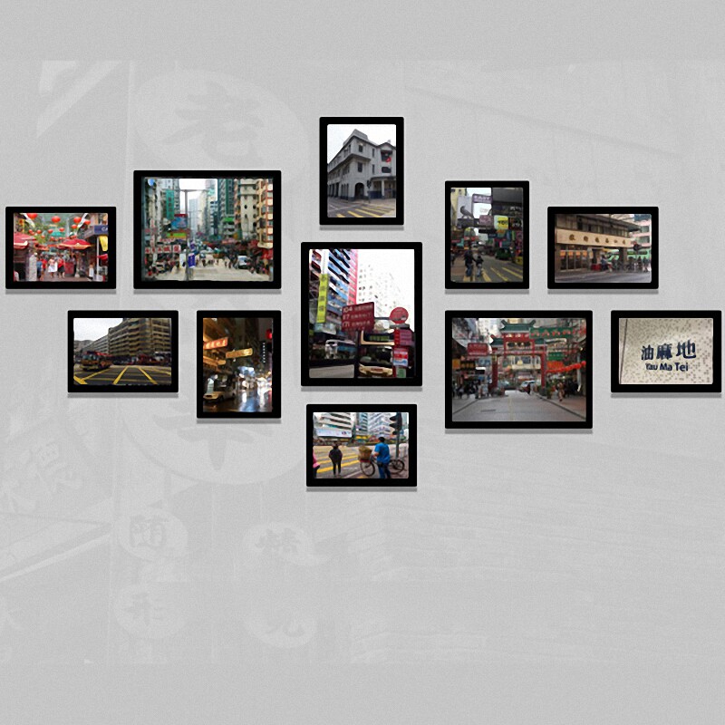 香港挂画 个性海报画 老街景壁画 奶茶店相片墙 港式茶餐厅装饰画
