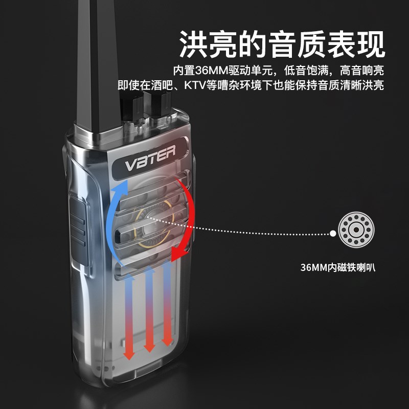 VBTERWBT508 608 808对讲机户外地下室民用大功率远距离工地酒店