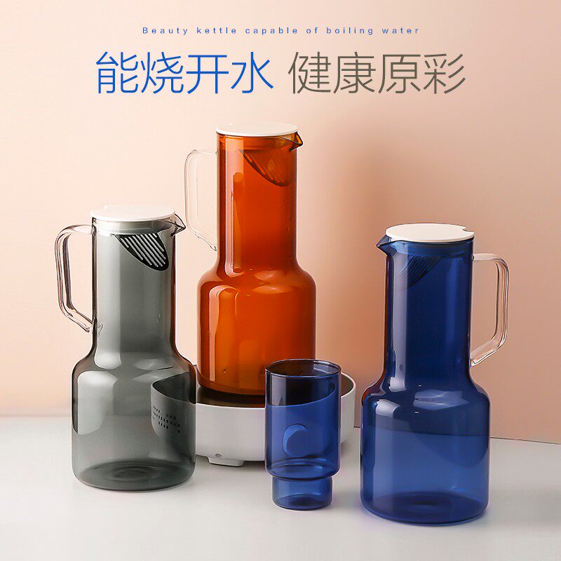 高颜值耐高温玻璃冷水壶凉水壶大容量家用装亮白开水杯套装果汁壶