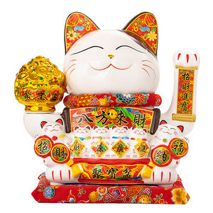 2025新款陶瓷招财猫摆件电动摇手店铺开业礼品家居客厅日式发财猫