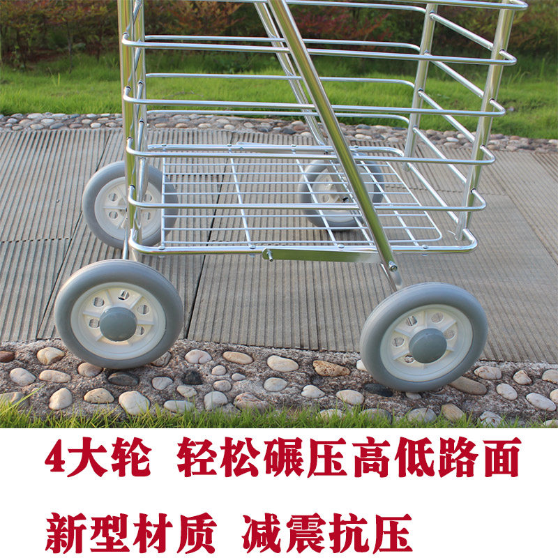 可折叠大号铝合金购物车买菜车 便携式行李手拖车长辈适用推车