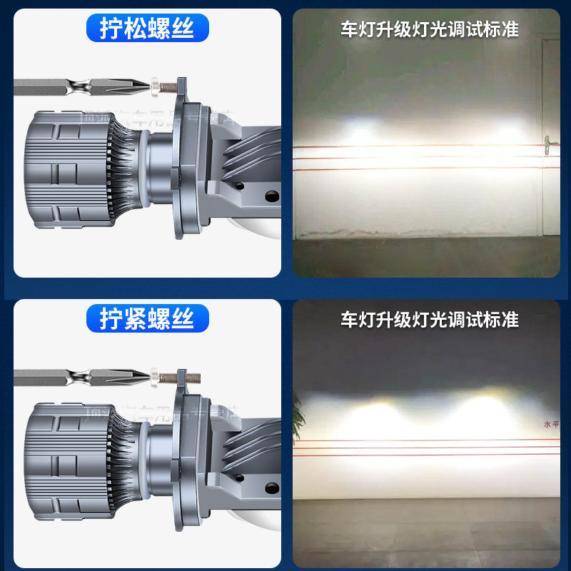 白黄透镜h4汽车LED激光大灯改装远近光灯一体货车24V强光超亮灯泡