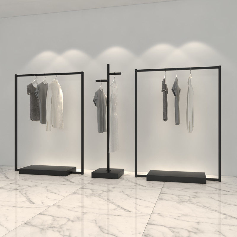 铁艺服装店展示架女装挂衣架子落地式正挂侧挂衣服货架简易服装架