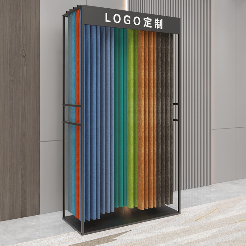 窗帘店展示柜窗帘样本罗马杆轨道展示架展厅展架吊卡大样架可移动