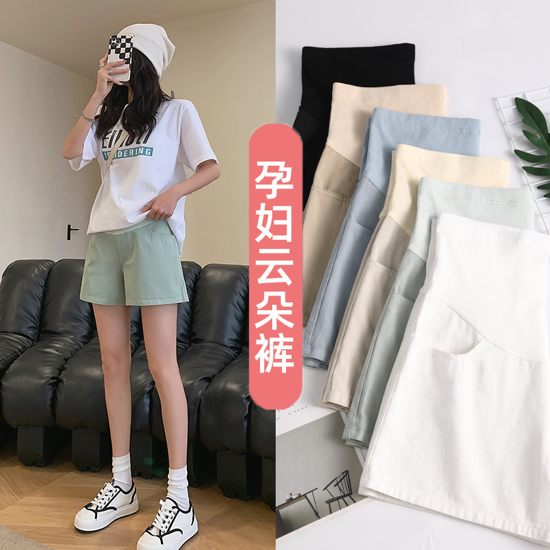 孕妇短裤女夏季薄款外穿孕妇裤子牛仔阔腿裤春夏天休闲打底裤夏装