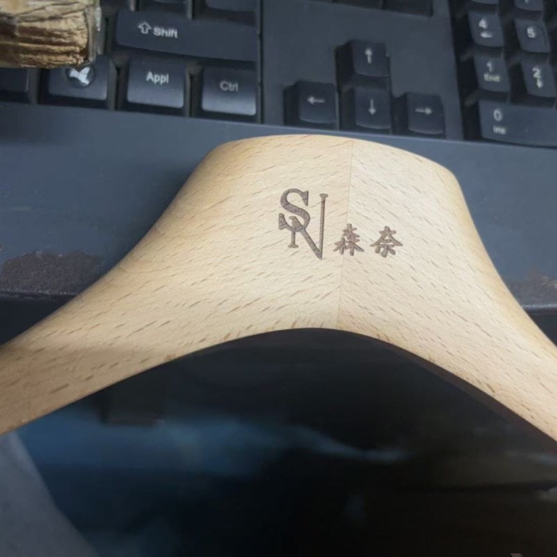 进口榉木原木色清漆服装店衣架女装女士实木裤架衣挂裤夹无痕防滑