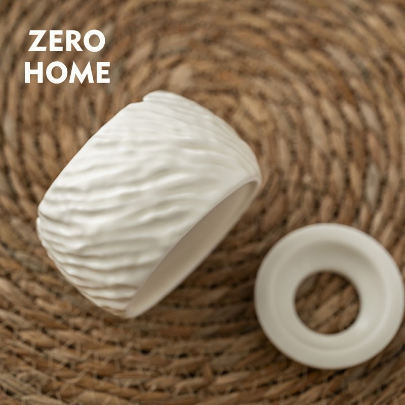 ZERO-HOME 时尚陶瓷材质简约设计现代精致防风防飞灰带盖烟灰缸