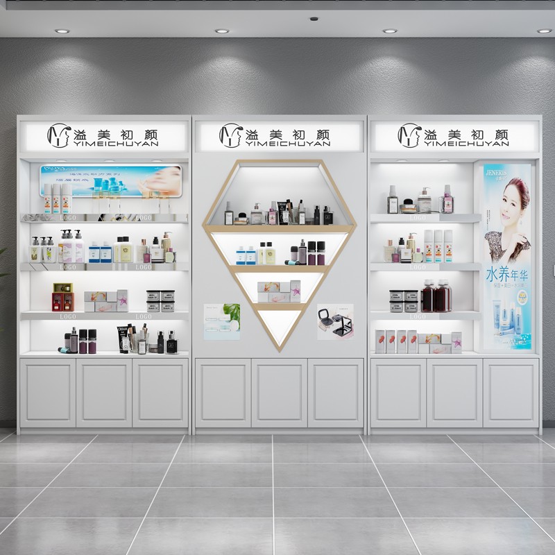 化妆品展示柜美容院产品柜简约现代护肤品货架展示柜店铺样品柜