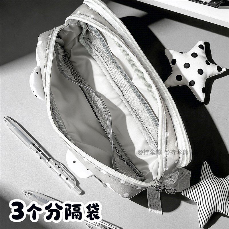 持伞熊原创大容量痛包笔袋高颜值学生开学耐脏简约ins文具收纳袋