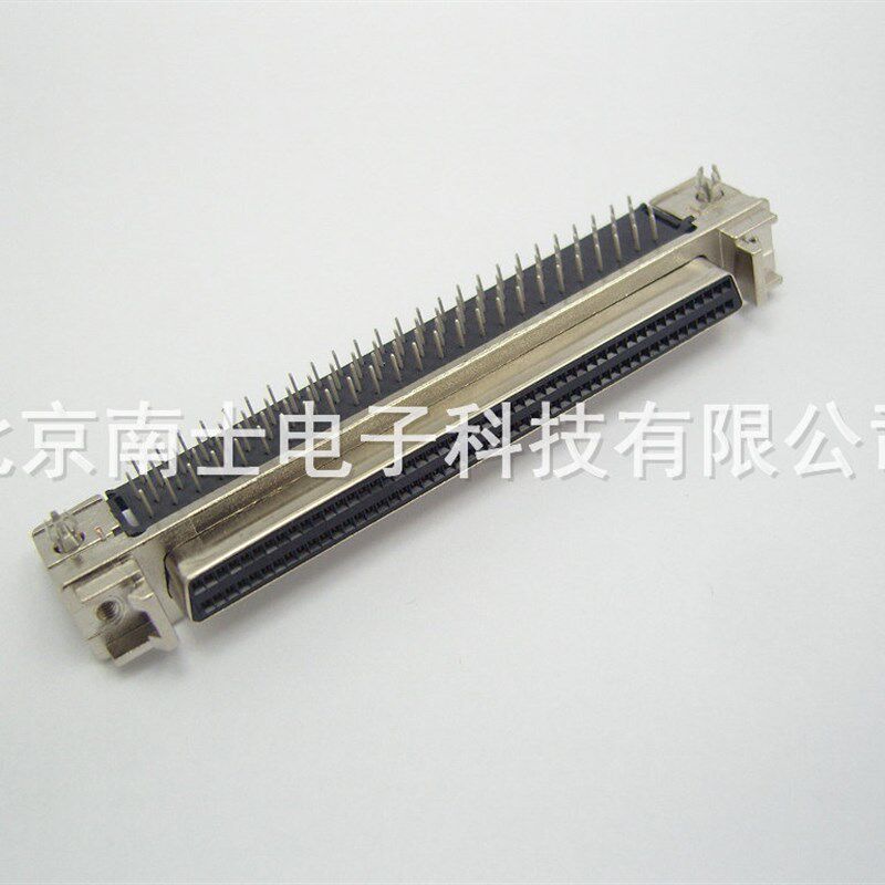 AMP SCSI 100P MDR母头 90度弯脚焊板 HPDB100 针式DB型 插座带耳
