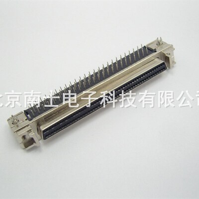 AMP SCSI 100P MDR母头 90度弯脚焊板 HPDB100 针式DB型 插座带耳