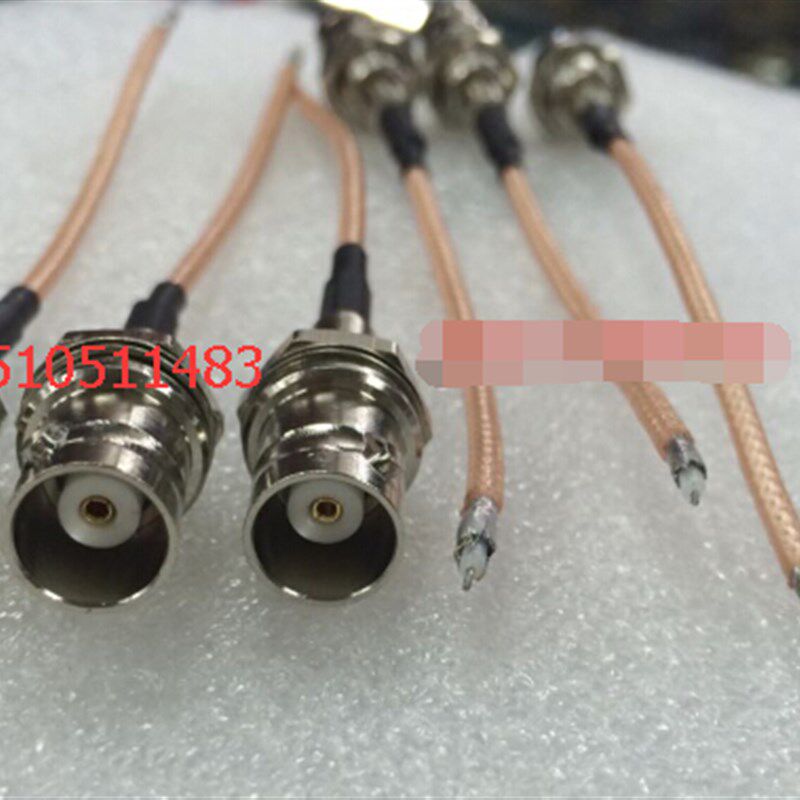 BNC-KY射频单头50欧姆跳线 AP高频BNC母带盘一边头RG316同轴Q9线