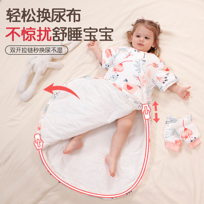 婴儿睡袋秋冬款宝宝恒温睡袋新生儿童一体式防踢被子神器四季通用