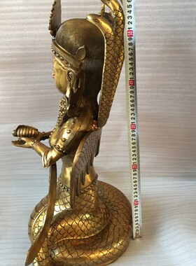飞龙纯铜女娲娘娘像蟒蛇真身像铜像工艺品家居桌面摆件