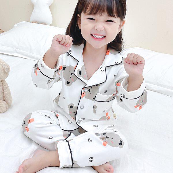 儿童长袖睡衣套装春秋装女童女宝宝卡通女孩纯棉家居服两件套可爱