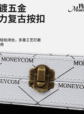 玛尼卡专业发型师美发剪刀盒皮质梳子夹子工具盒大容量可携式摺叠