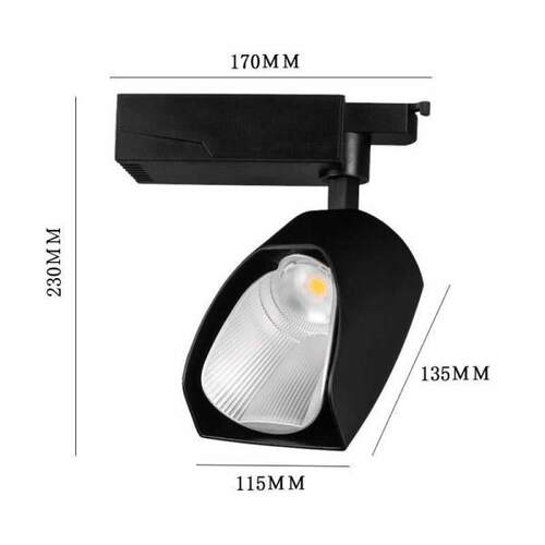 LED铲灯 广角轨道灯 40W瓷砖展厅偏光洗墙窗帘店5000K导轨灯射灯
