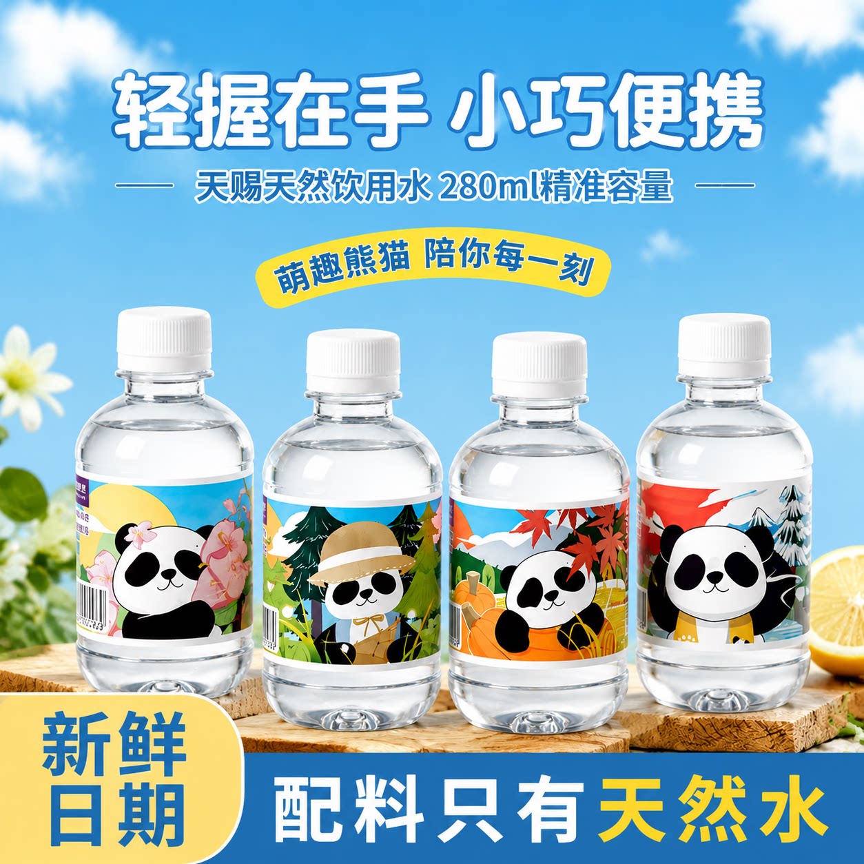 西岭小雪天然水可爱便携非矿泉水