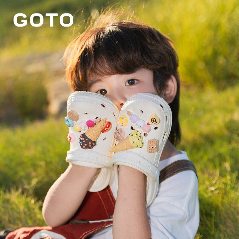 GOTO儿童洞洞鞋男女孩防滑玩水沙滩鞋大小童游泳凉拖鞋可外穿冲凉