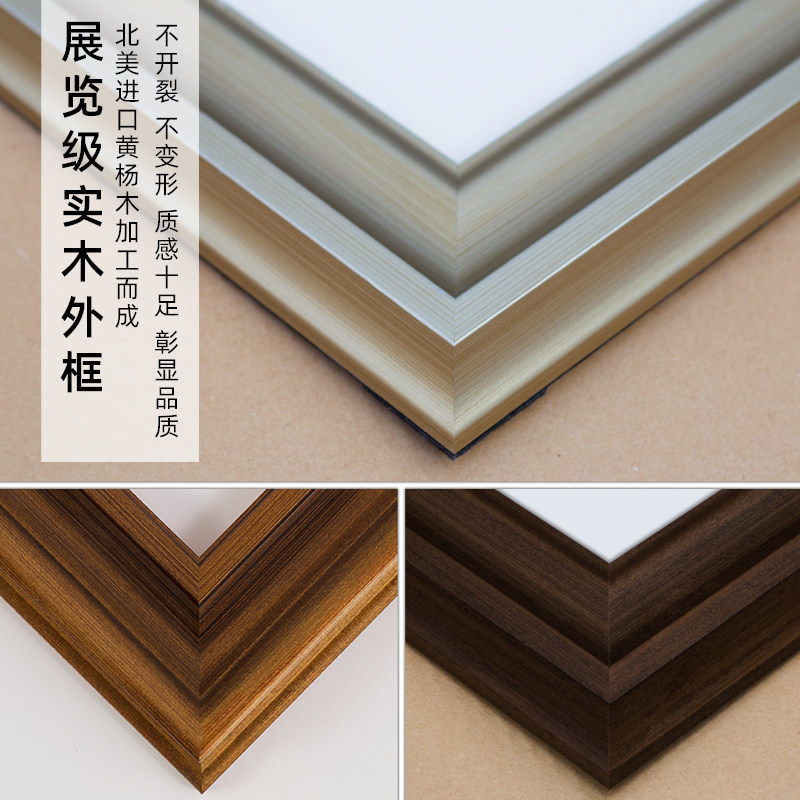 粉红玫瑰欧式玄关美式走廊挂画竖版客厅装饰画花卉油画实木外框