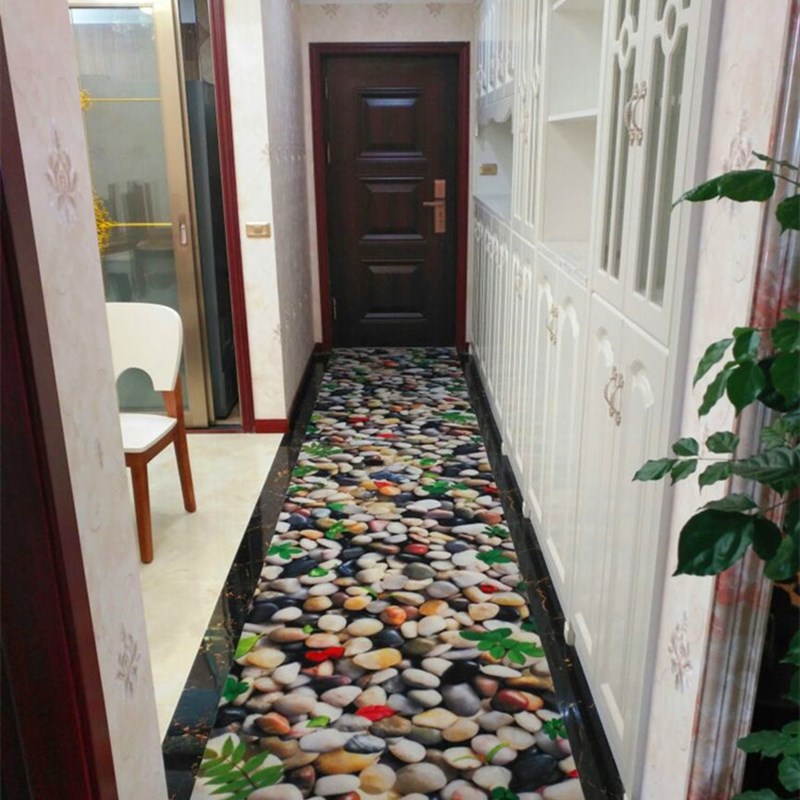 定做绒面鹅卵石3D地垫地毯家用门垫进门门口门厅阳台厨房防滑脚垫