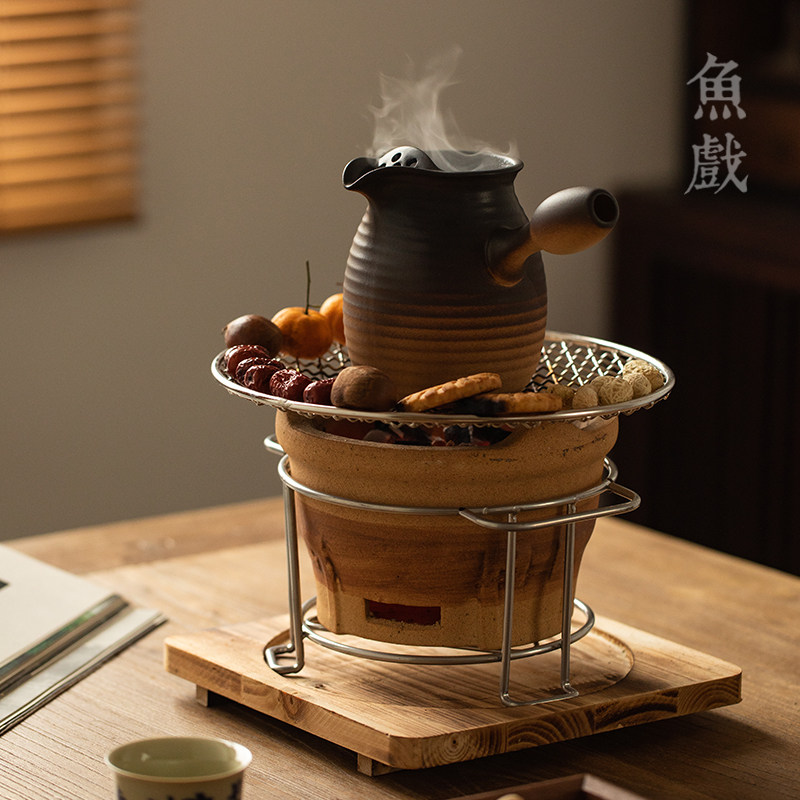中式陶瓷罐罐煮茶器复古煮茶壶功夫茶具套装炭火烧烤围炉煮茶炉子