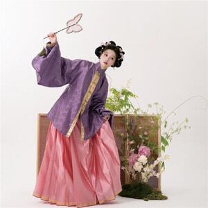 桑谣记【抱香】明制汉服 妆花立领琵琶袖纱衫 织金窄底襕纱马面裙