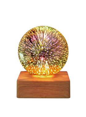 浪漫烟花投影灯USB插电爱心LED氛围小夜灯炫彩3D立体魔幻星空夜灯