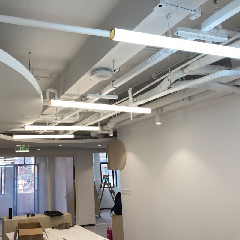 led长条吊灯个性创意吊线圆形现代风格灯管餐厅吧台简约办公室灯
