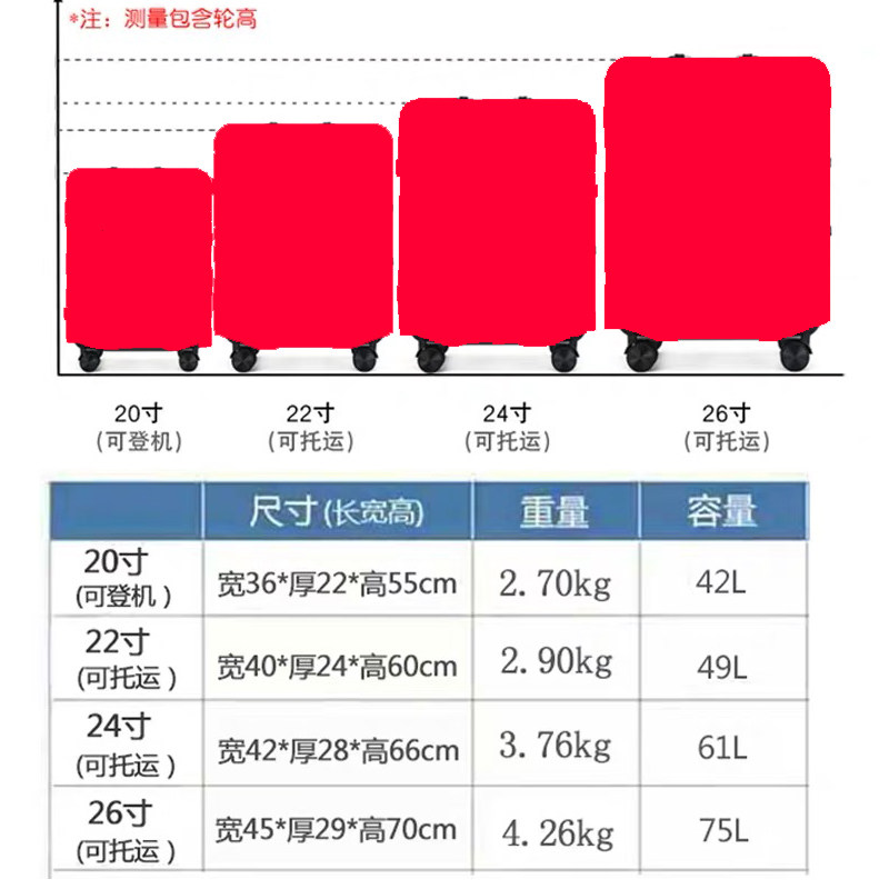 铝框行李箱高亮拉杆箱承重150斤坐箱20 22寸24寸26寸男女学生踩箱