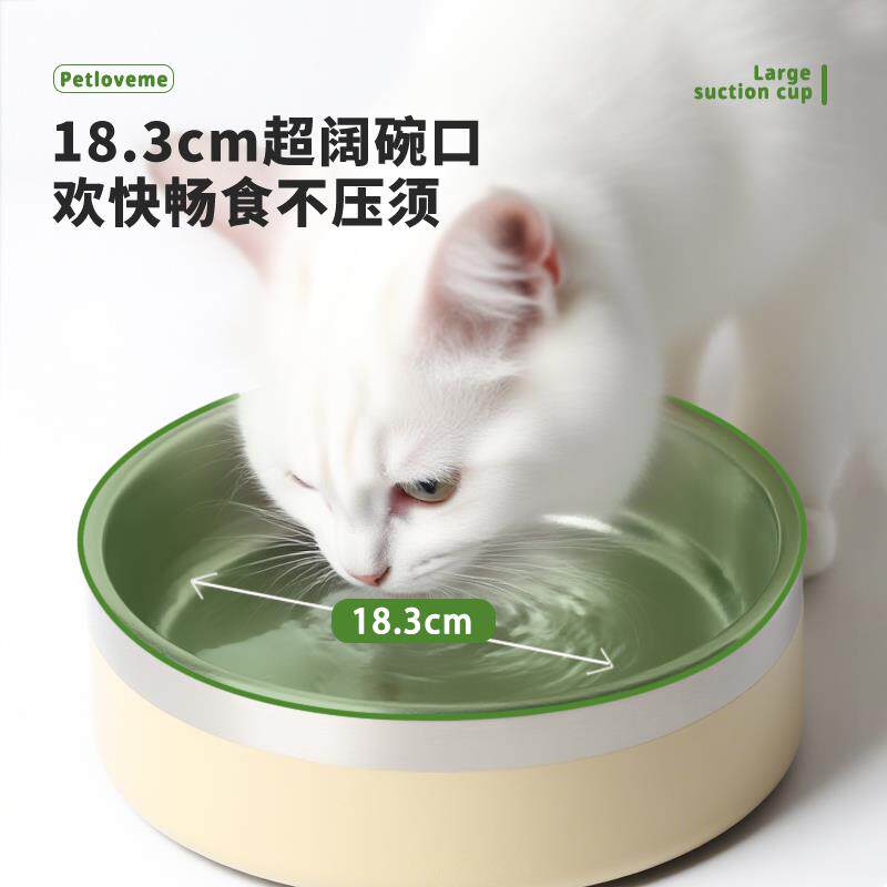 防打翻狗碗狗盆狗水碗小中大型犬专用大号猫碗吸盘碗不锈钢猫水碗