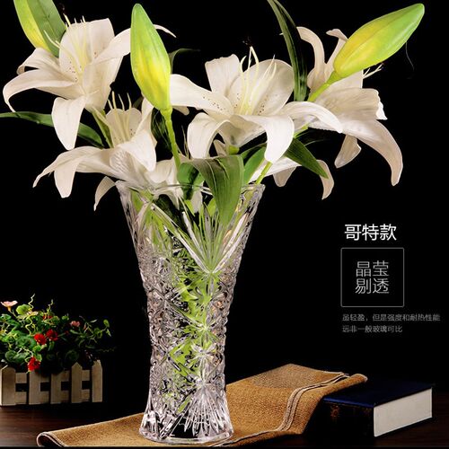 现代简约加厚玻璃花瓶干花鲜花富贵竹百合花插花家用客厅摆件花瓶