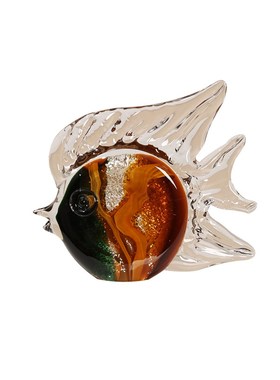 招财鱼热带鱼琉璃摆件简约客厅样板房玄关桌面装饰品年年有余送礼