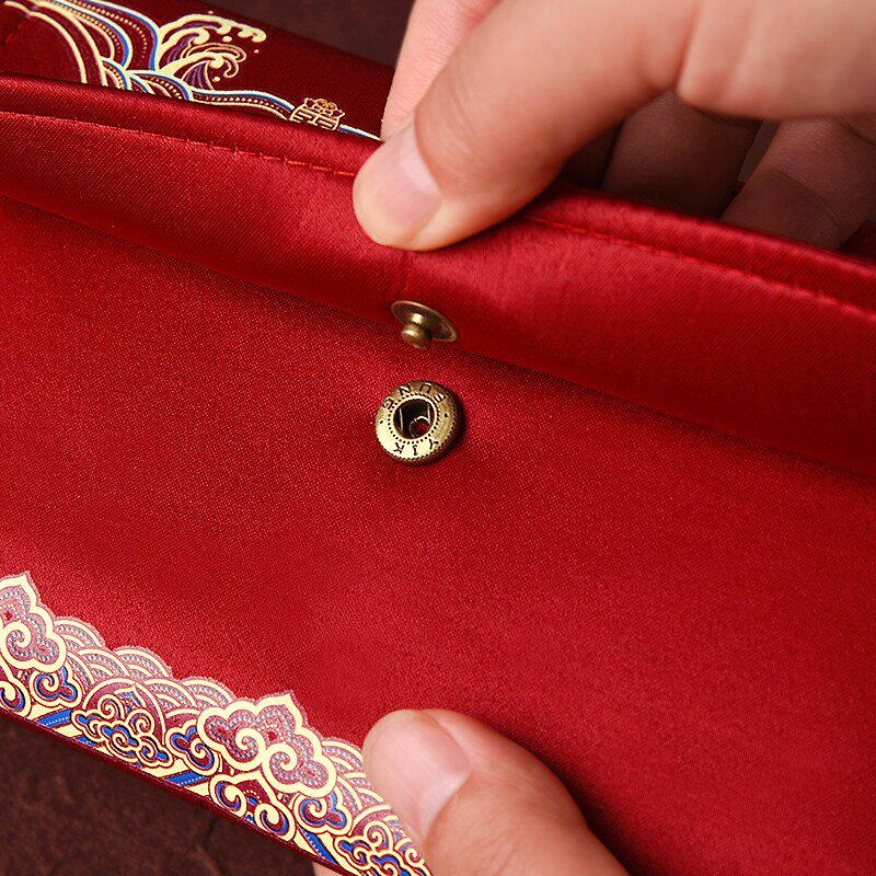 结婚红包2023新款改口万元大红色包利是布艺随份子缎面封喜字红包
