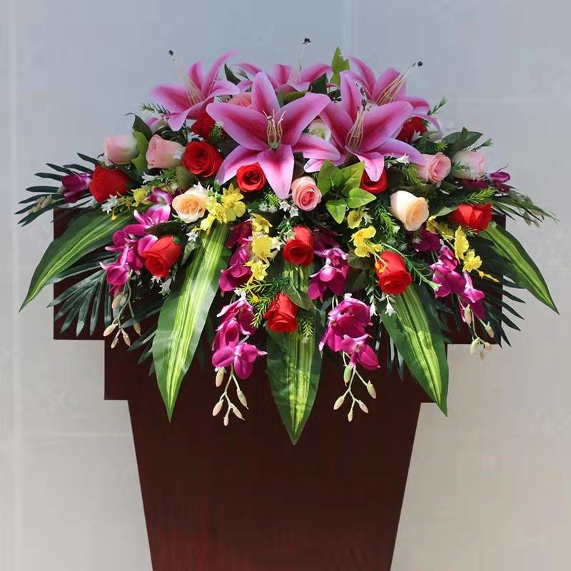 台花演讲台花仿真花主持台花假花讲台花签到花发言花会议花装饰花