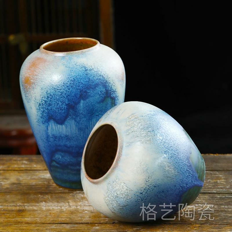 高级感景德镇陶瓷瓶子可水培插花花瓶装饰品客厅桌面摆件水墨山峰
