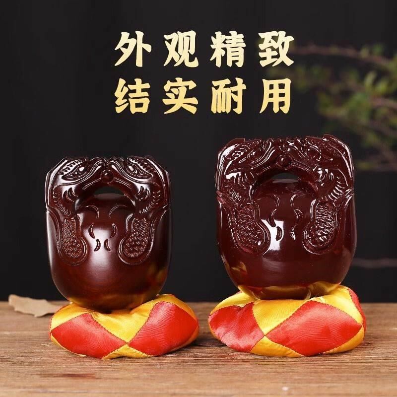 木鱼法器实木紫檀木老款法器一套家用寺庙和尚打击乐器木雕摆件品