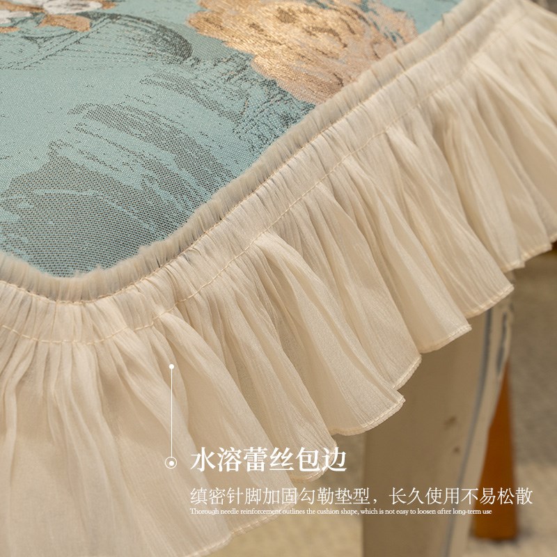 欧式马蹄形餐椅垫蕾丝边四季通用防滑椅子垫餐桌椅子坐垫屁股垫