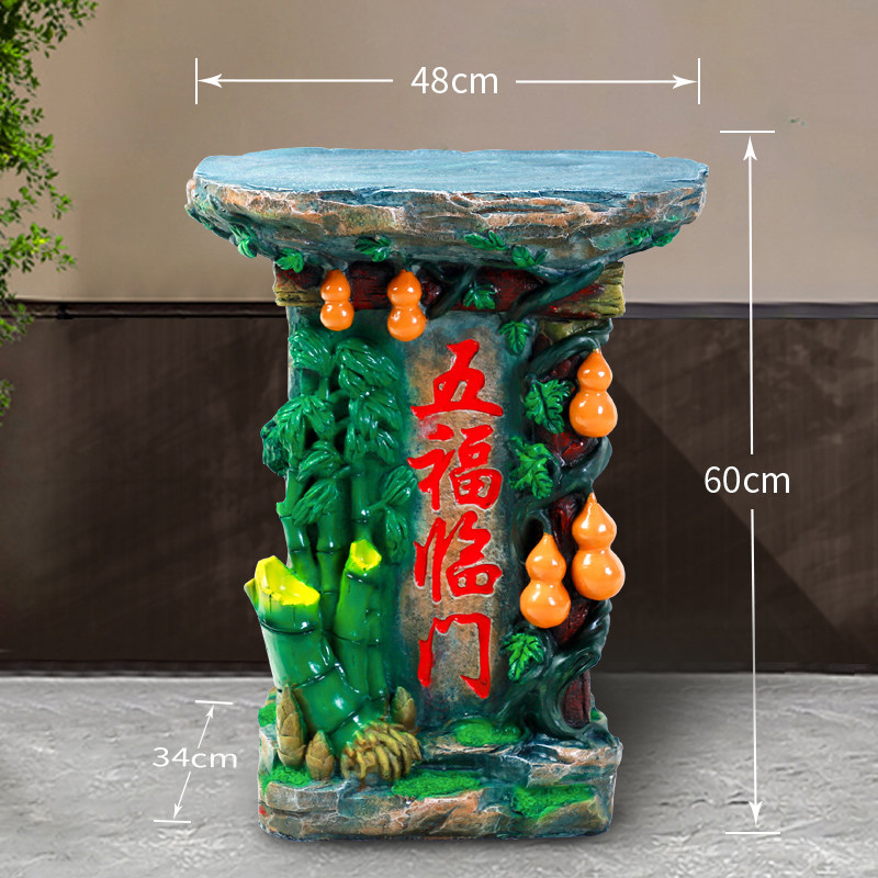 假山流水喷泉摆件鱼缸底座风水轮瀑布仿石桌工艺品树脂置物架花架