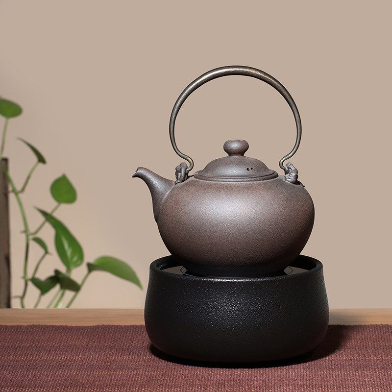台湾风清堂莺歌烧制老岩泥五行烧水壶岩矿煮茶壶碳火炉陶壶