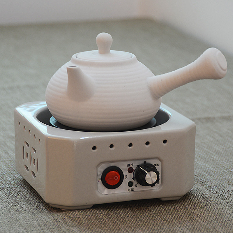 潮州砂铫壶煮茶器煮水功夫茶壶手工白泥陶瓷电炉丝两用平底烧水壶