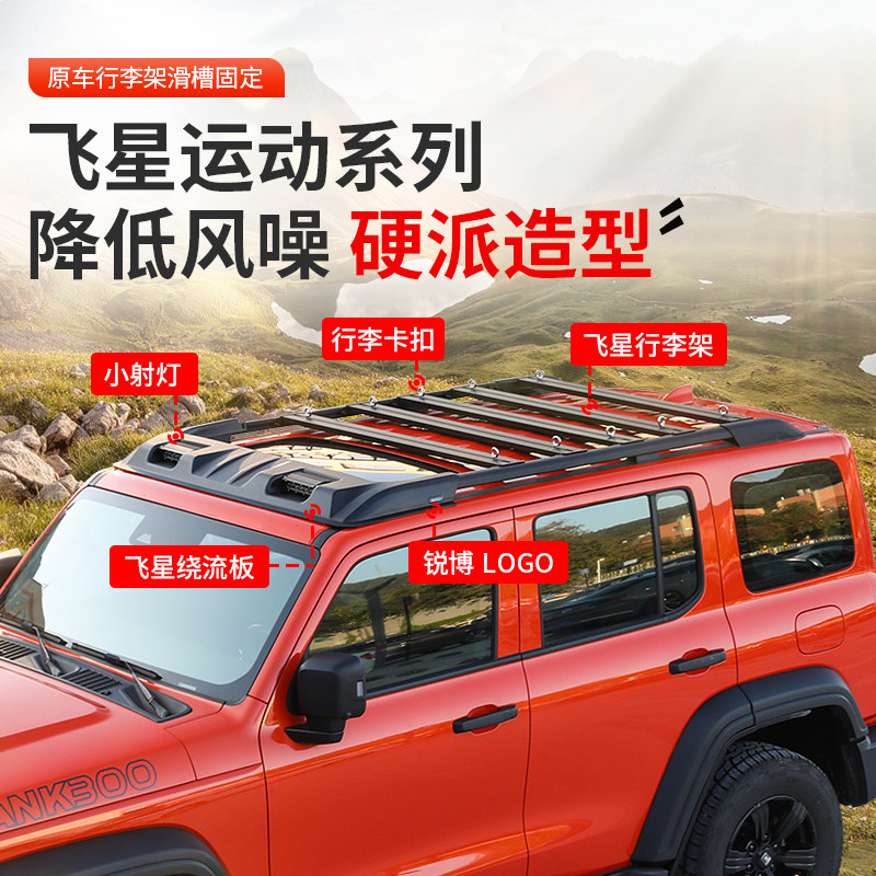 坦克300飞星行李架车顶平台爬梯改装专用配件下沉式行李框零升高