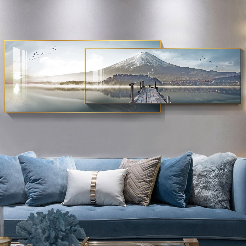 客厅风景装饰画现代轻奢沙发背景墙挂画大气山水卧室壁画办公室画
