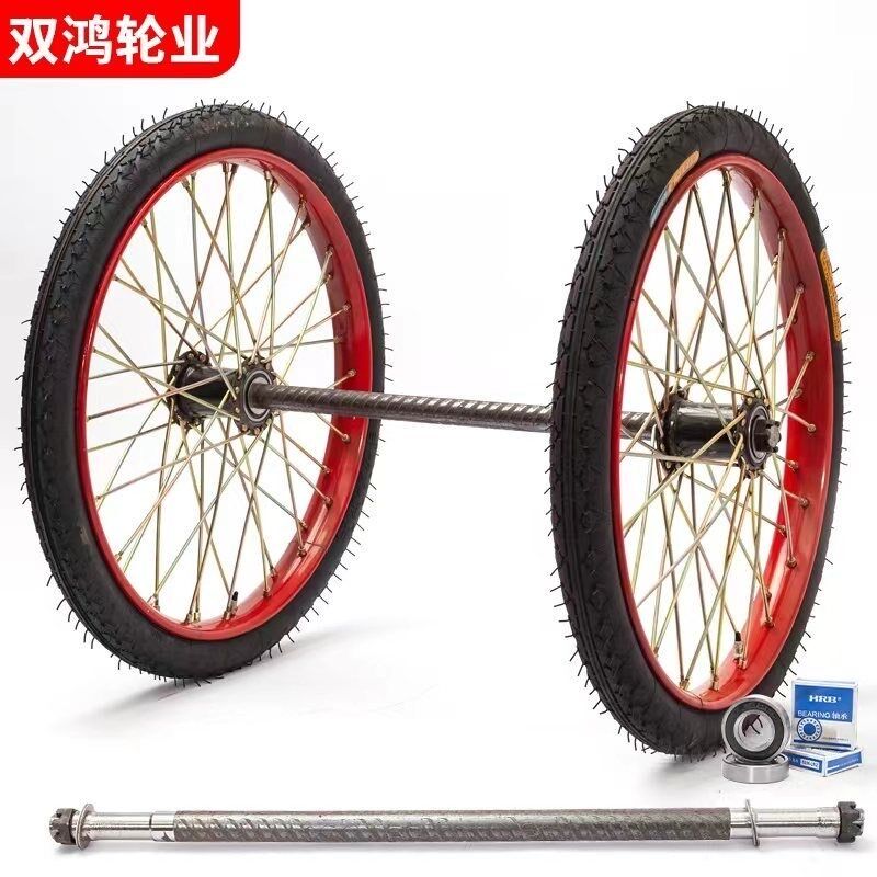 工地手推车斗车板车实心胎26x21/2辐条钢条钢圈加厚充气内外胎